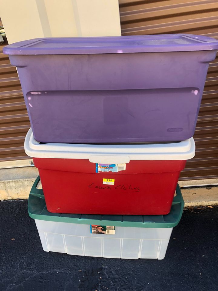 Group 3 Sterilite Rubbermaid Plastic Tubs (PERDON MAR) Hand in Hand Consignments
